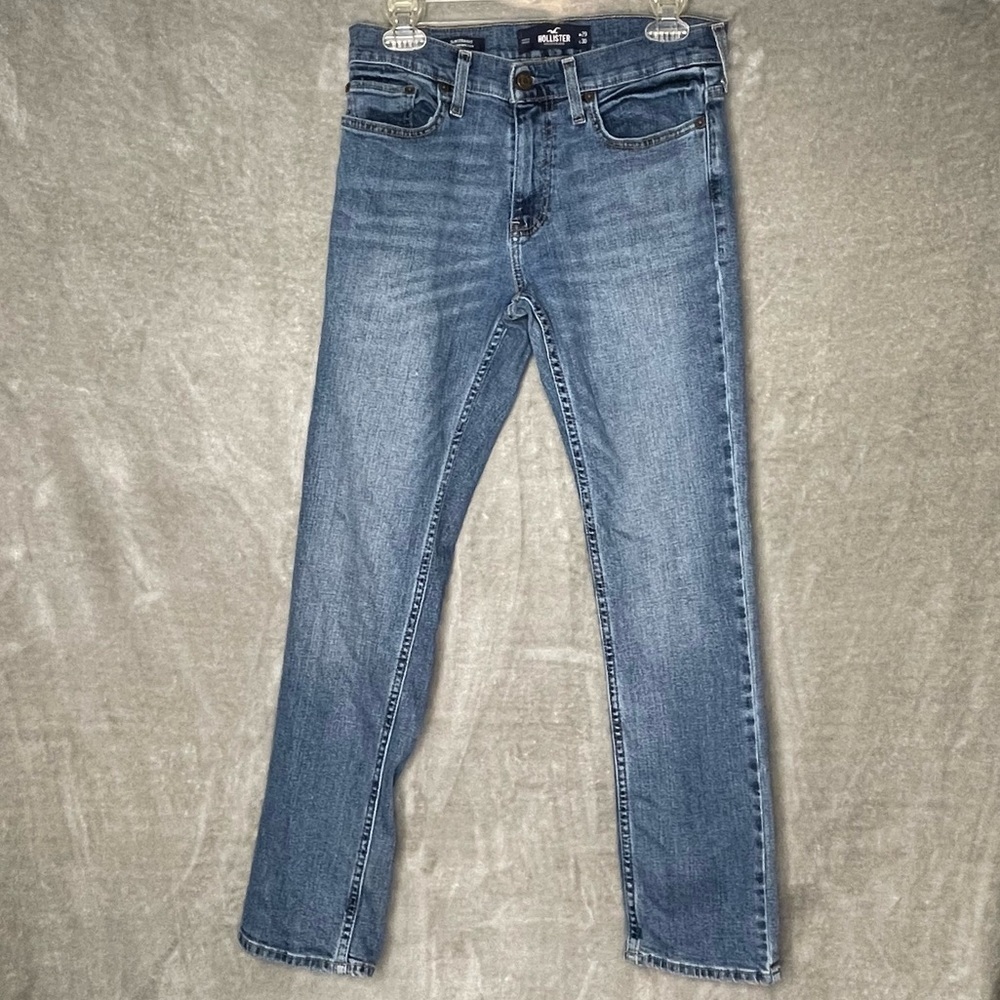 Hollister Slim Straight Epic Flex Jeans Medium Wash 29x30 Men’s Blue Denim